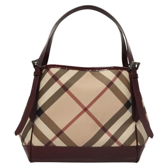 BURBERRY Nova Check Tote Bag PVC Beige Auth BD1409 - Picture 13 of 16